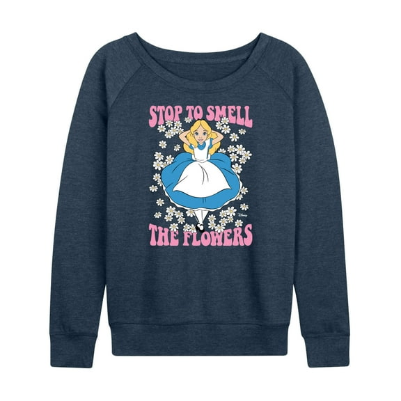 Disney - Alice in Wonderland - Stop To Smell Flowers - Women's Lightweight French Terry Long Sleeve Shirt