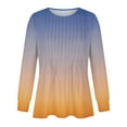 thumbnail image 4 of XuJwPNcy Long Sleeve Tops Womens Crew Neck Casual Pleated Blouses Gradient Tunic Tops Dressy Loose Fall Shirtsv, 4 of 5