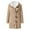 Khaki, variant on PINQI Teen Girls Fleece-Lined Parka Coats Open Front Tie Hooded Outwear Kids Fall Winter Thick Warm Long Jackets with Pockets