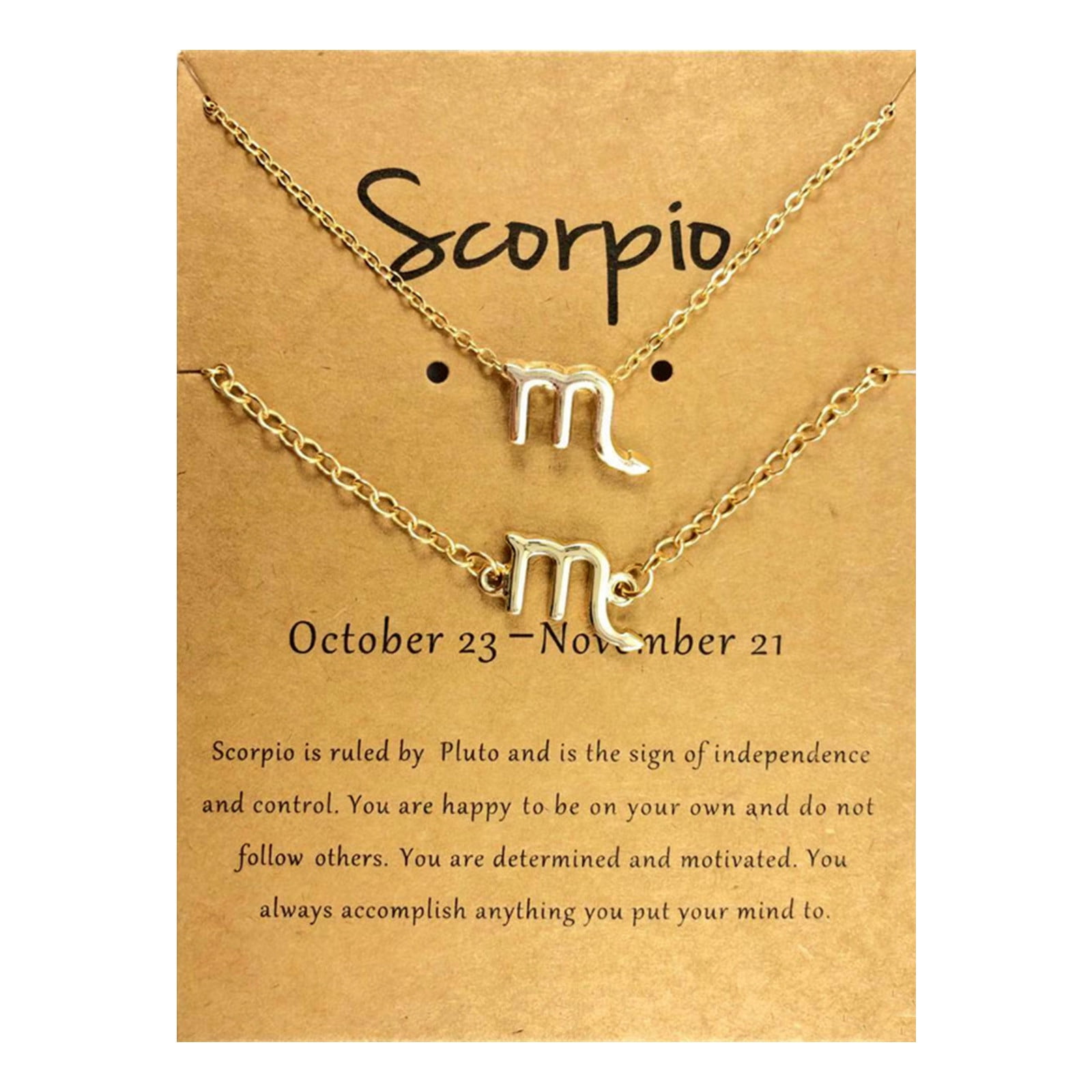 Lzobxe Necklaces for Women Twelve Constellation Necklace Bracelet Set Constellation Card