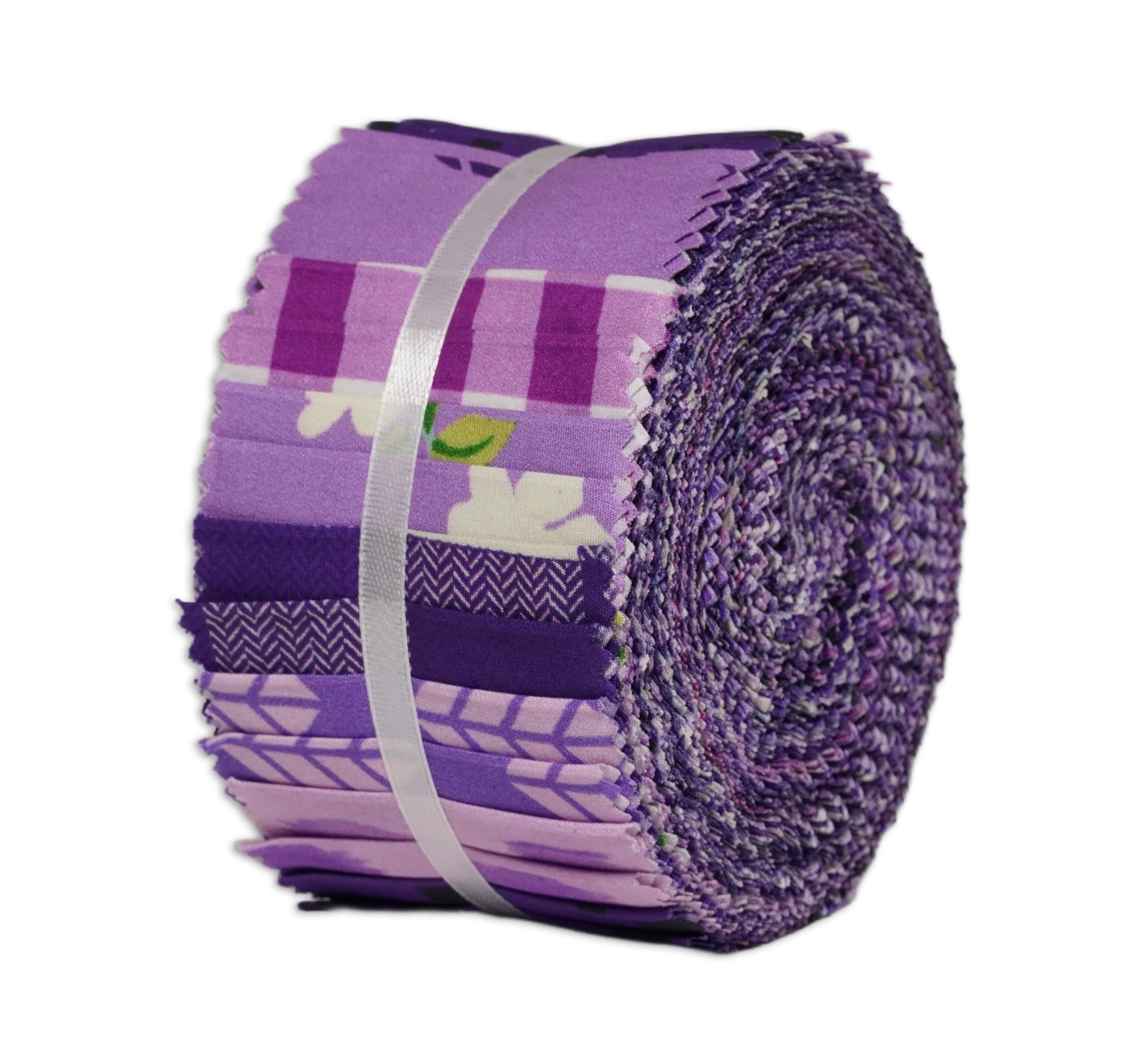 Soimoi 40Pcs Geometric & Floral Print Cotton Precut Fabrics for Quilting Craft Strips 2.5 x 42 inches Jelly Roll