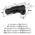 thumbnail image 6 of Amerock Faircrest 2 inch (51mm) Length Matte Black Cabinet Knob, 6 of 7