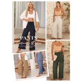thumbnail image 3 of Eytino Women's Palazzo Pants Summer Casual Wide Leg Pants High Waist Lounge Pants Vacation Beach Trousers with Pockets, 3 of 10