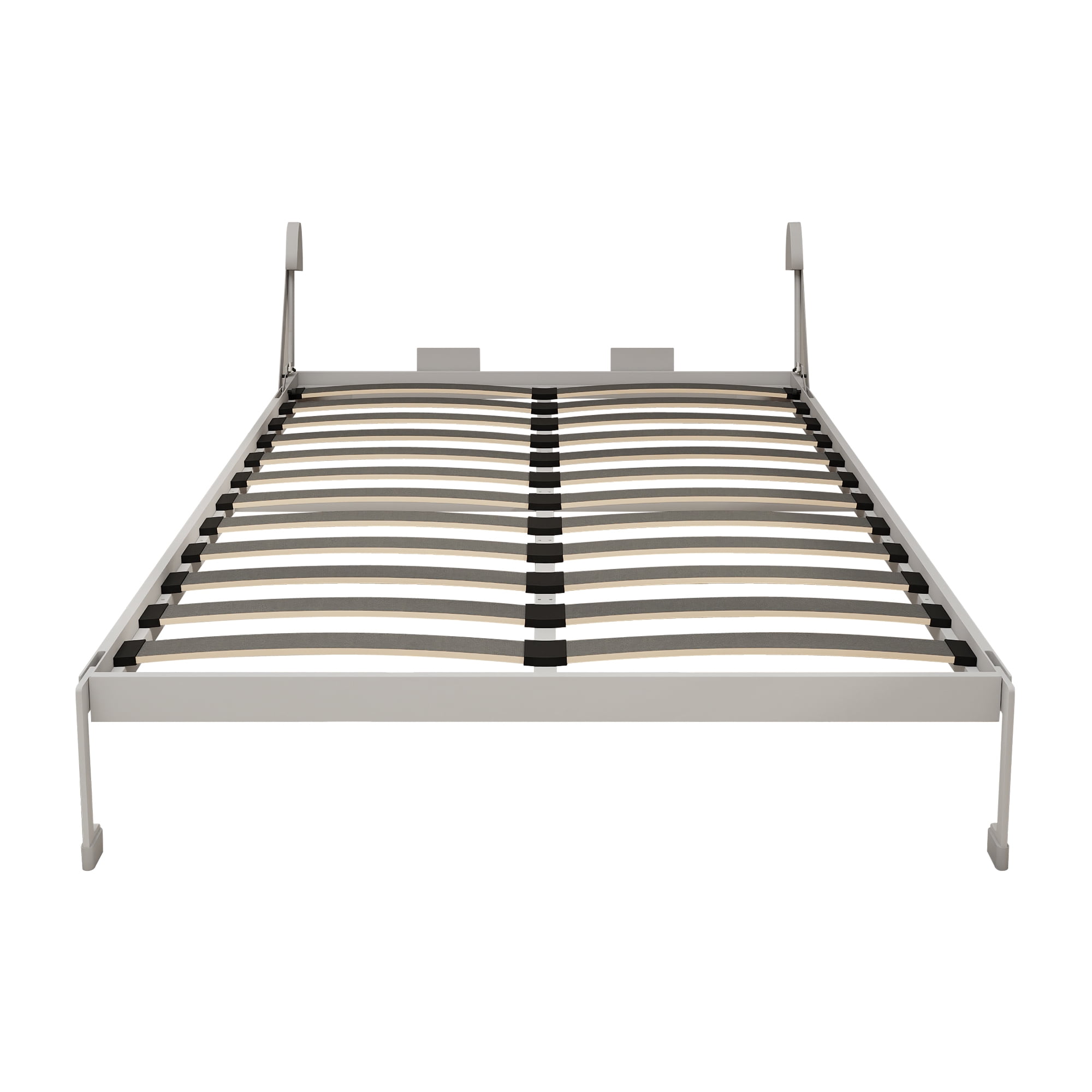 DIY Cabinet Folding Bed Hardware Kit, Queen Size Vertical Murphy Wall Bed Mechanism with Automatic Leg and Hydraulic System, Grey Bed Frame