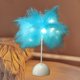 thumbnail image 2 of Lámpara de mesa con plumas azules a pilas: luz nocturna LED para dormitorio, sala de estar o fiesta. Portátil con base estable, decorativa para bodas o Navidad., 2 of 8