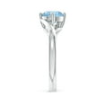 thumbnail image 2 of ANGARA Natural Classic Round 1.12 ct Aquamarine Solitaire Bypass Ring in 14K White Gold for Women (Size-7mm) | March Birthstone, Anniversary, Jewelry Gift for Women | Natural Aquamarine Ring, 2 of 7