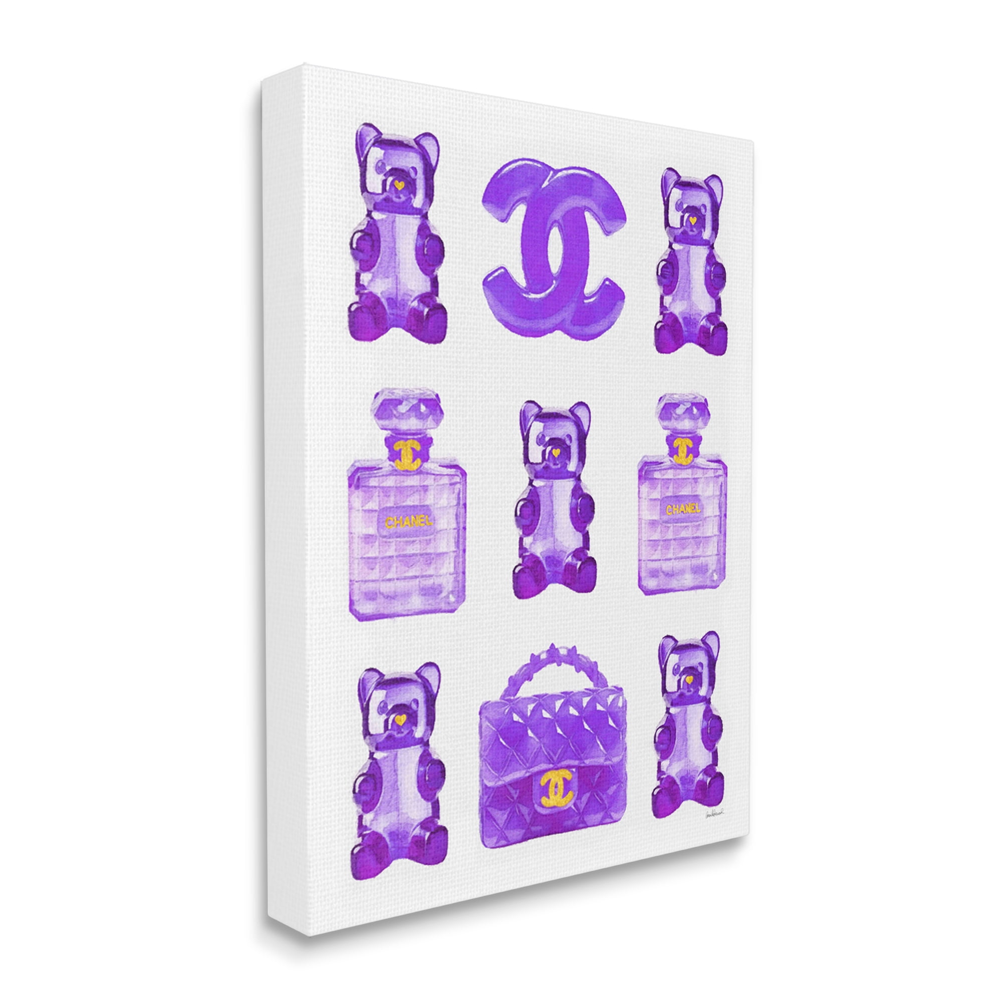 Stupell Industries Purple Glam Gummy Candy Beauty & Fashion Painting Gallery Wrapped Canvas Art Print Wall Art, 30 x 40