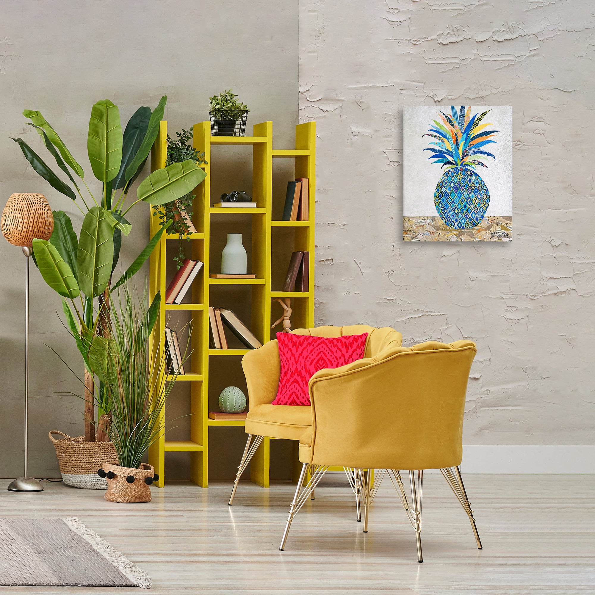 Stupell Industries Mosaic Patterned Pineapple Food & Beverage Painting Gallery Wrapped Canvas Art Print Wall Art, 16 x 20