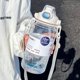 thumbnail image 1 of Botella de agua de plástico grande de verano, marcador de tiempo, libre de BPA, resistente al calor, anticaída, taza con pajita doble para beber, hervidor deportivo para fitness, 1 of 6