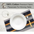 thumbnail image 3 of Ruvanti Placemats 100% Cotton 13x19 inch, Dining Table Placemats Set of 6, Modern Place Mats for Dining Table Décor, Kitchen & Table Linens, Coffee Mat for Christmas Dinners – Stripes, 3 of 8