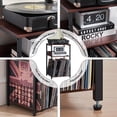 thumbnail image 5 of LELELINKY 3-Tier Record Player Stand with Storage Holds 100 Albums, Turntable End Table for Living Room & Bedroom, Walnut, 5 of 7