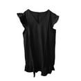 thumbnail image 4 of Women's Summer Casual Dress V Neck Flutter Sleeve Ruffle Hem Comfortable Breathable Flowy Party Everyday Wear Stylish Lightweight Dress Womens Casual Trendy Midi Dresses, 4 of 4