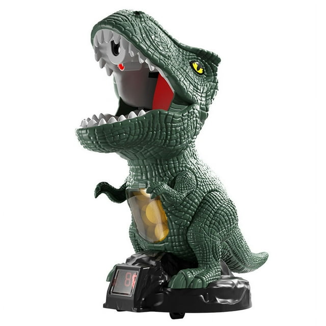 Pistola de juguete modelo dinosaurio con objetivo giratorio universal para niños que dispara aire con balas blandas