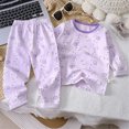 thumbnail image 7 of CAUYDY Kids Girl Sleepwear Pajamas for Child 5-7T 8-10Y Long Sleeved Top Elastic Pants 2 Piece Cute Set Girls Fall Winter Clothes Sizes 8-10 Years,Purple, 7 of 7