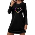 thumbnail image 2 of HongQid Nightgowns for Women Soft Grpahic House Dress Long Sleeve Sleep Shirts Fall Sleepwear Night Gown Nightshirt, 2 of 6