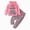 A52-Pink, variant on Girls Fall Winter Hooded Sweatshirt Print Pants 2PCs Fashion Set