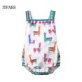 thumbnail image 4 of Baby Girls Colourful Alpaca Pattern Tank Tops Summer Bodysuit Romper, 4 of 6