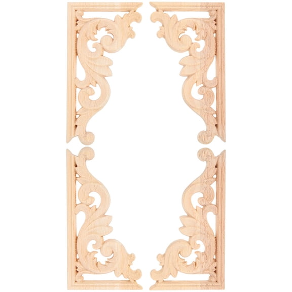 PAMINGONO Furniture Corner Wood Appliques Wooden Applique Khaki 4Pcs Homeowners