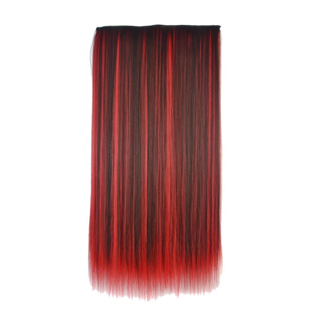 WIFKLSIIPG Mèches de Couleur Cinq Clips Extensions de Cheveux Perruque Lisse Pièce de Cheveux Rideau