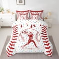thumbnail image 3 of Erosebridal Red Dripping Baseball Stitch & Batter Silhouette Graphic Twin Bedding Sets 7-Piece, Baseball Graphic Bedding Comforter Set for Boys And Girls Kids,Ultra Soft Home Decor, 3 of 5
