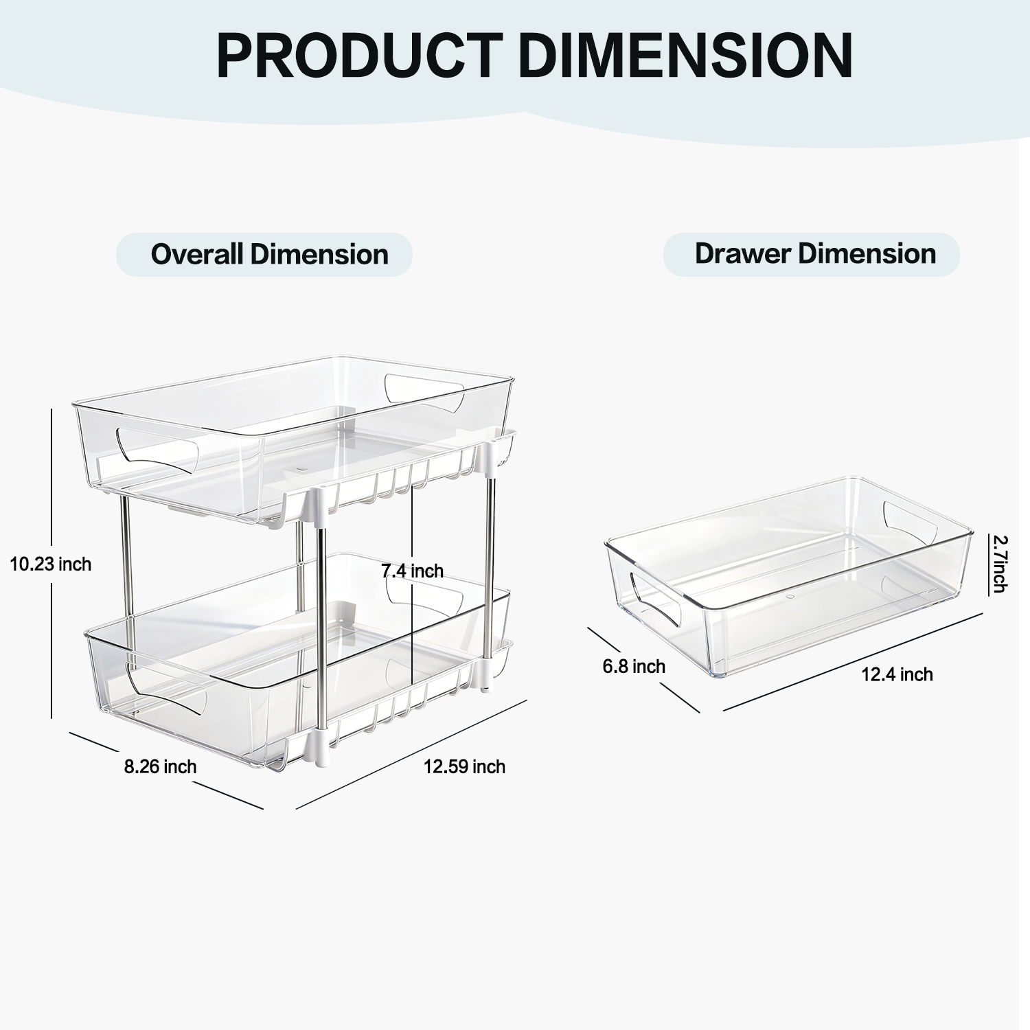 TAIMASI 4-Pack 2-Tier Under Sink Organizers, White photo 2