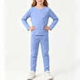 thumbnail image 4 of Cethrio Girls Cotton Pajama Sets, Crew Neck Casual 2 Piece Long Sleeve Girls' Sleepwear Dark Blue Size 1-2 T, 4 of 4