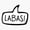 1pcs, variant on Lithuanian Hello Speech Bubble Sticker