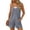 *Gray, variant on Women’s V Neck Spaghetti Strap Romper with Pocket ,Summer Casual Loose Short Jumpsuit Blue,Women's Plus L