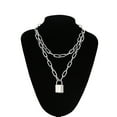 thumbnail image 3 of Grunge Lock Chain Necklace With A Padlock Pendants For Women, 3 of 27