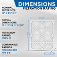 thumbnail image 2 of 12 Pack of 18x25x1 MERV 10 Pleated Air Filters by Glasfloss. Actual Size: 17-1/2 x 24-1/2 x 7/8, 2 of 9