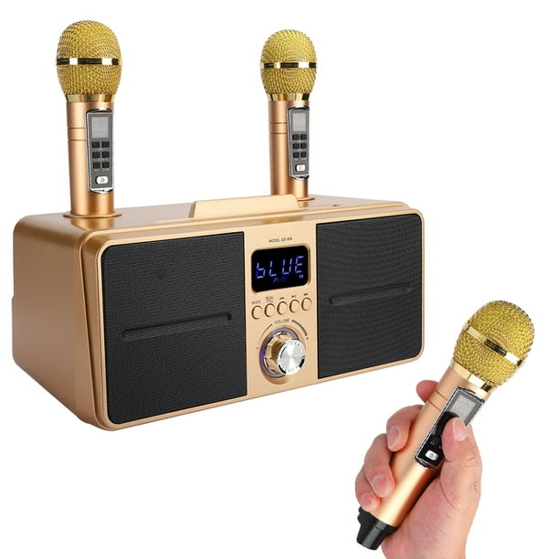 FAGINEY Haut-parleur de karaoké portable, kit de son de haute qualité KTV  pour famille de microphones de karaoké sans fil, machine de karaoké pour  carte audio en direct avec microphone sans fil 