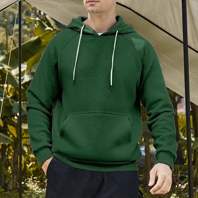 Sudadera con capucha para hombre, estilo informal, con capucha, color liso, mangas largas en los hombros, blusa de poliéster.