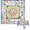 Colorful, variant on Mahjong Tablecloth with Game Rules, 55" x 55" Pink Block Flower