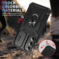 thumbnail image 3 of Case for Galaxy S24, Slide Lens Protective Case Shockproof Impact Resistant with Kickstand Cover Case for Samsung Galaxy S24 (Black), 3 of 12