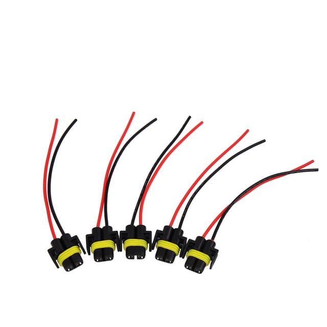 5Pcs Conector 2 Cables Enchufe Macho de Luz H11 Bombilla de Faro Antiniebla de Coche