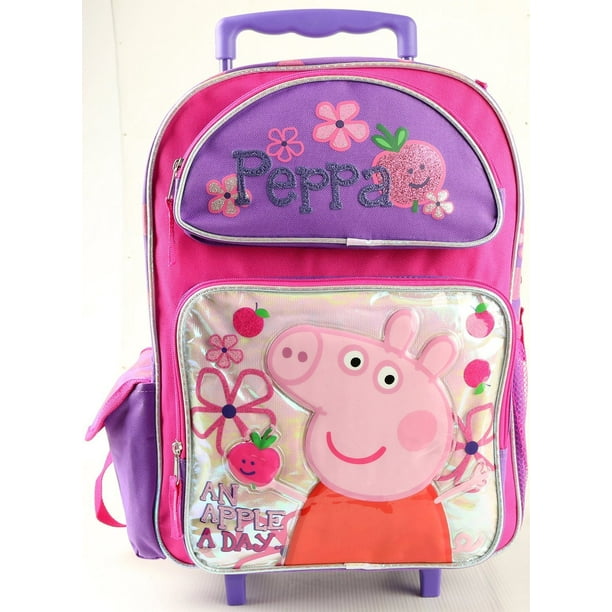 Peppa Pig Large Rolling Backpack Peppa Pig Silver Girls School