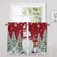 thumbnail image 3 of Fashnice Thermal Insulated Kitchen Valance Xmas Cafe Tier Christmas Short Window Curtain Christmas Half Window Drapes Slot Top Bathroom Scarf Style-E 2pc-Tier Curtain: W:42''x H:54'', 3 of 6