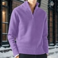 thumbnail image 2 of Sweaters for Men - Casual Bottoming Solid Color Warm Wool Knit Half Zip Long Sleeve Sweater Jacket, Daily Layering Wear, Breathable Fabric, Comfortable Outerwear, Men's Clothing, 2 of 4