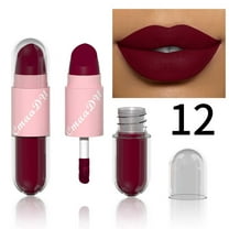 Double Lipstick, Matte Lipstick, Long Lasting Waterproof Non Fading Lipstick and Lip Gloss Combo, Moisturizing Smooth Texture, Non Sticky Cup, Velvet Finish, Easy To Apply, All Day Wear