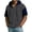 Gray, variant on Men's Casual Color Block Hooded Zipper Neck Short Sleeve Sweatshirt, Sporty Top for Spring and Summer Outdoor,Army Green,L