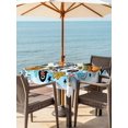 thumbnail image 3 of Outdoor Tablecloth with Umbrella Hole for Patio/Picnic/Party/Camping, Blue Delicacy Waterproof Table Cloth Square Cover Washable, Cartoon Funny Watercolor Yummy Foods (54"x 54"), 3 of 8