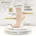 thumbnail image 3 of 7BIGSTARS KINGDOM Women's Cotton Diabetic Quarter Non-Binding Loose Fit - 4 Pack Medium-Extra Wide - Sock Size 9-11 Shoe Size 5-9 M Light Beige, Beige, Brown, Dark Brown…, 3 of 10