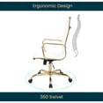thumbnail image 4 of Silla de Oficina LeisureMod Harris Respaldo Alto en Cuero PU Dorado, 4 of 7