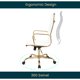 thumbnail image 4 of Silla de Oficina LeisureMod Harris Respaldo Alto en Cuero PU Dorado, 4 of 7