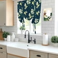 thumbnail image 5 of Blue Summer Botanical Tie Up Curtains for Windows, Adjustable Balloon Window Shades, Green Spring Floral Birds Farmhouse Kitchen Window Treatments Farmhouse Short Curtains with Rod Pocket 42"x45", 5 of 8