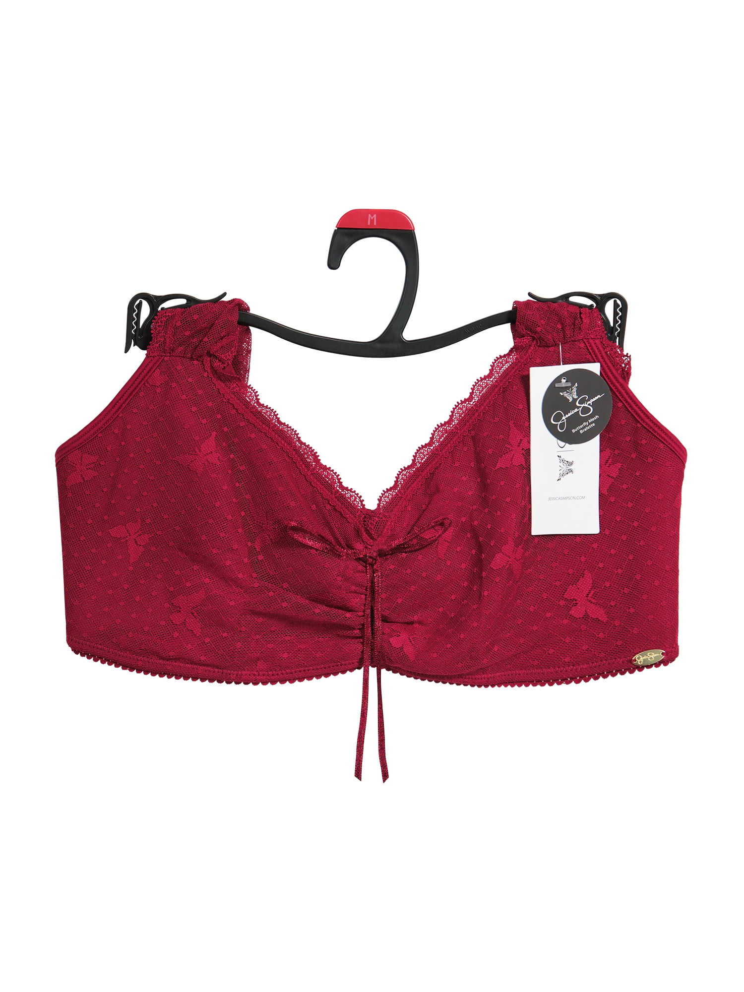 Jessica Simpson Women's Sheer Mesh Lace Cap Sleeve Bralette, Size S-XXXL