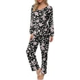 thumbnail image 2 of Anygrew Women's Pajamas Set Long Sleeve Shirts and Long Pants 2 Piece Pjs Sleepwear with Pockets, 2 of 7