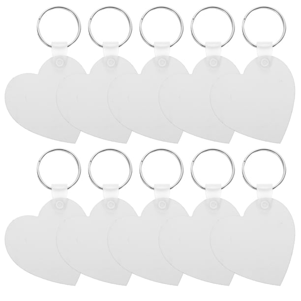 10pcs sublimación en blanco en blanco conqucha de artesanía a granel llavero de sublimación llavero en blanco