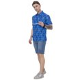 thumbnail image 6 of LA LEELA Men's Hawaiian Shirts Short Sleeve Button Down Shirt Mens Summer Holiday Beach Shirts Casual Aloha Tropical Shirts for Men Funny L Ethnic Print, Blue, 6 of 6