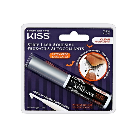 KISS Halloween Strip Lash Adhesive, Latex Free, Net Wt. 5 g. / 0.17 oz. - Clear